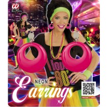 Boucle d'oreille neon rose vif