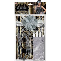 Bandeau avec paillettes et fleurs, boucle d'oreilles