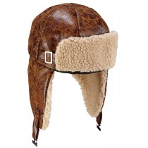 Chapeau d'aviateur nourris brun