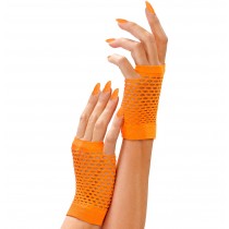 Gants sans doigtds filet orange