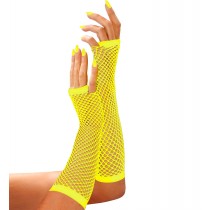 Gants sans doigtds filet jaune
