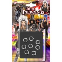 Set de clips de piercing 8 pièce, argent