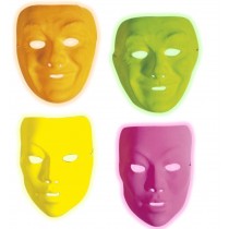 Masque, 4 couleurs néon asst.