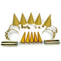 Pochette cotillons Glitter Mix or pour 10 personnes