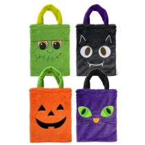 Sac en peluche Halloween 23x30 cm 4 modèles ass.