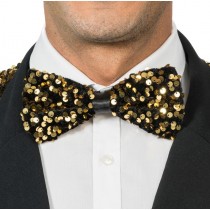 Noeud papillon or avec strass