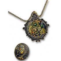 Set Bijoux Steampunk chaine et bague