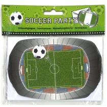 Carte d'invitation ballon de football, 8pcs, 16 cm