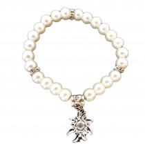 Bracelet traditionnel en perles avec crochet edelweiss