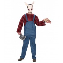 Costume lapin Lumberjack avec chemise et salopette taille L