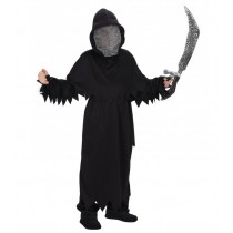 Costume Fantome noir 3 pcs. robe, capuche et ceinture taille 116cm